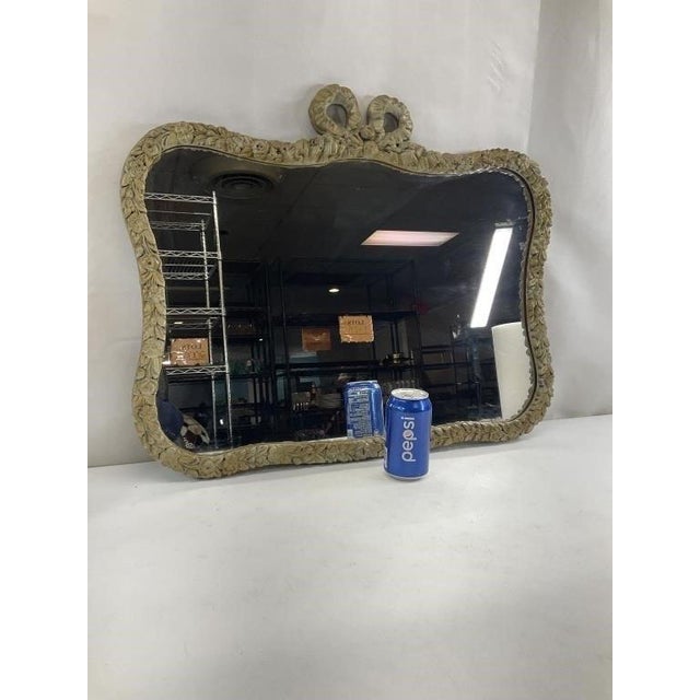Rococo Antique Gilt Wall Mirror, Rococo Bow Crest, Ornate Gold Frame For Sale - Image 3 of 8