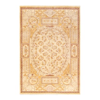 Mogul, One-of-a-Kind Hand-Knotted Area Rug - Ivory, 6' 1" x 8' 9" For Sale