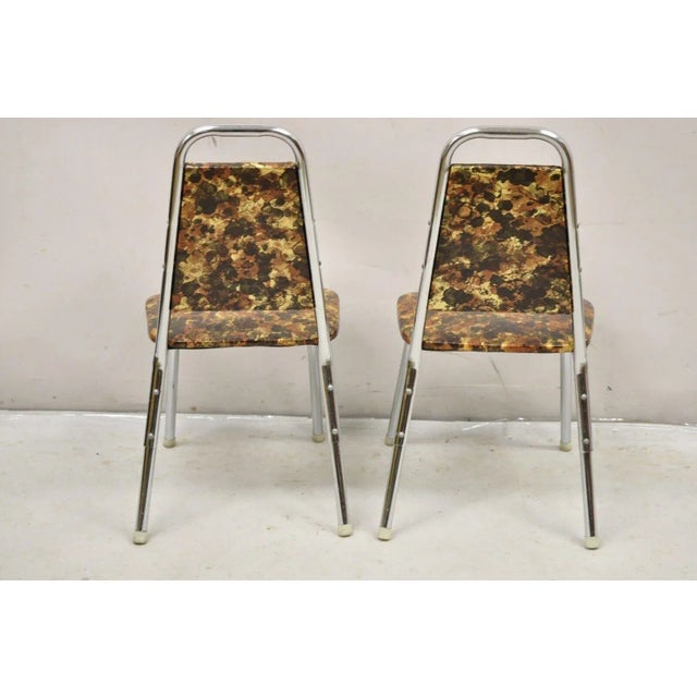 1970s Vintage Children's Small Mid Century Tubular Metal Side Chairs - a Pair For Sale - Image 9 of 10