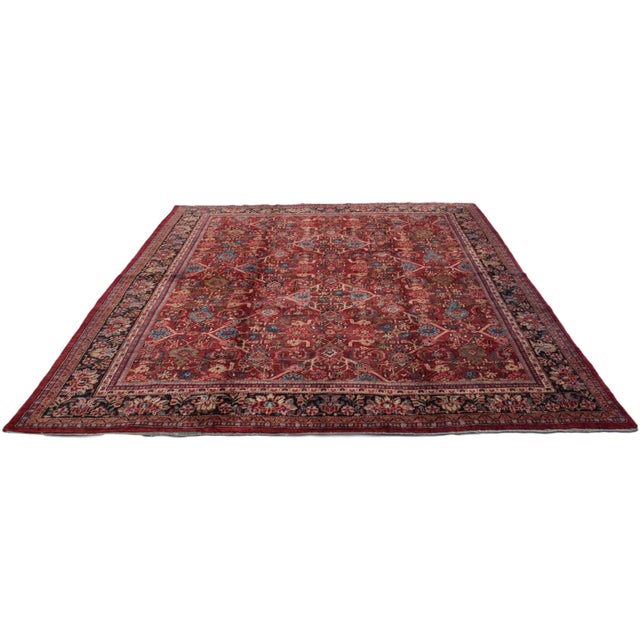 Vintage Mahal Carpet - 11'2" x 13'7" For Sale - Image 12 of 15