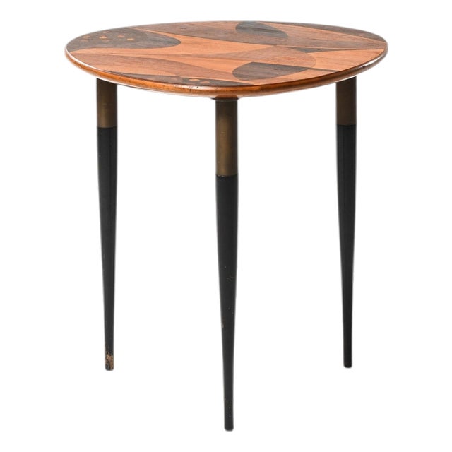 Side Table in Brass, Lacquer and Wood from Bodafors Möbelfabrik, 1960s For Sale