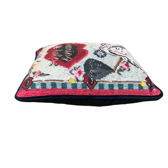 Contemporary Velvet "F-Bomb" Custom Made Feather Down Pillow, Original For Sale - Image 3 of 4