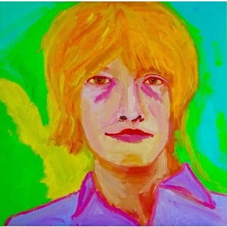 Modern Portraiture (24″×24″ Original Pop Art Portrait, Oil on Canvas) For Sale