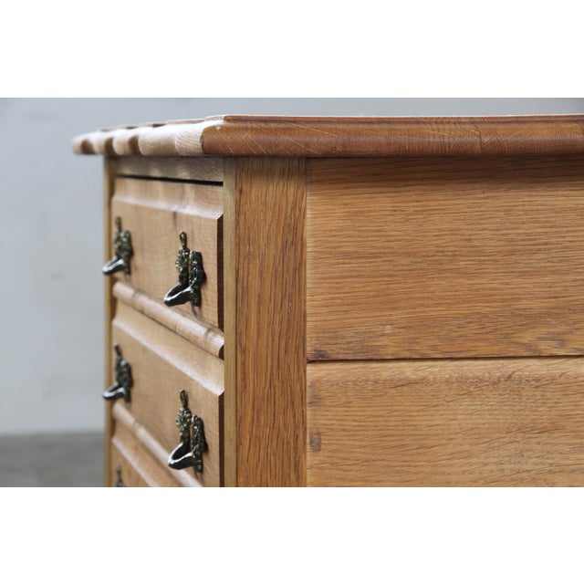 Vintage Danish Oak 3-Drawer Side Table in the style of Henning Kjærnulf, 1960s For Sale - Image 11 of 17
