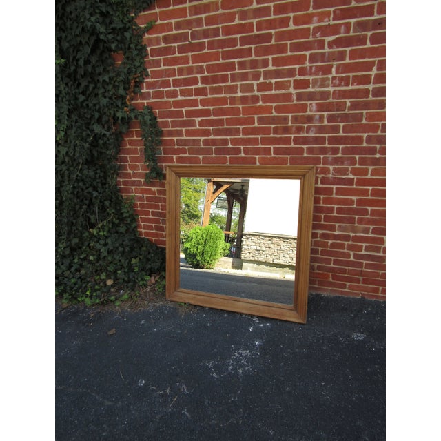 English 1880's English Antique Reclaimed Yellow Pine Wall Mirror For Sale - Image 3 of 6
