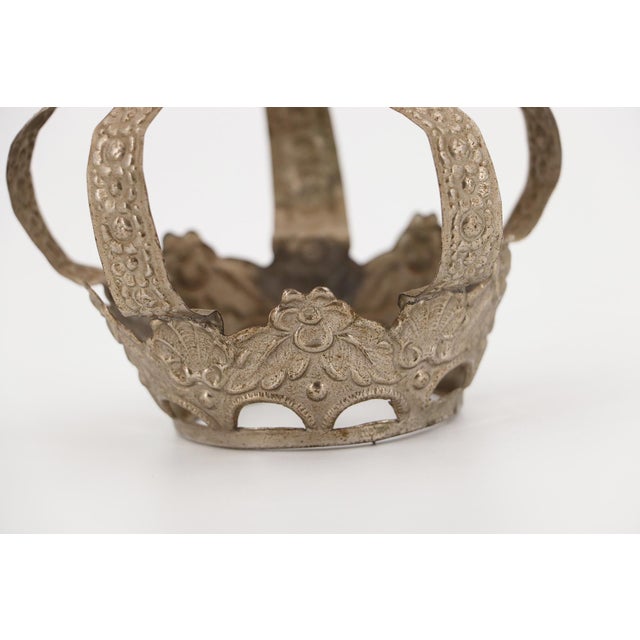 19th Century Portuguese Baroque Saint Crown, Tin For Sale - Image 12 of 17