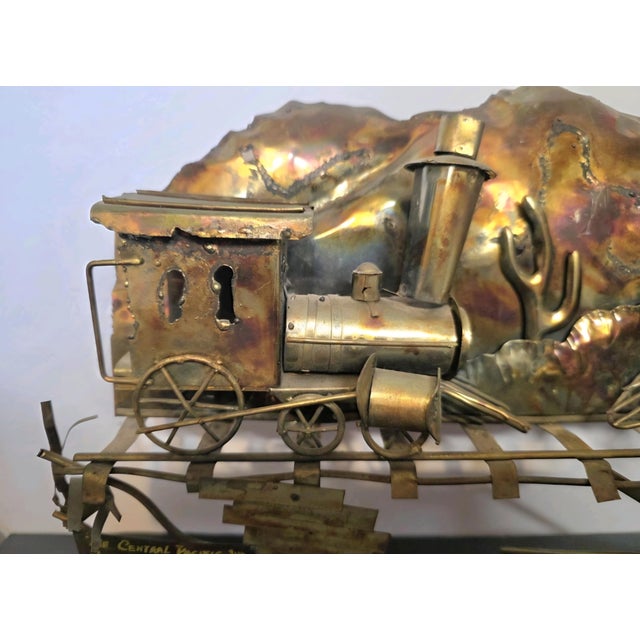 Mid 20th Century Train Roalroad Copper Sculpture, McM, Union Pacific Central Curtis Jere Style For Sale - Image 5 of 11