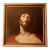Antique Oil Portrait of Jesus Christ With Crown of Thorns Shoulder Draped With Scarlet Robe Painted in 1922 D Ferreiro For Sale