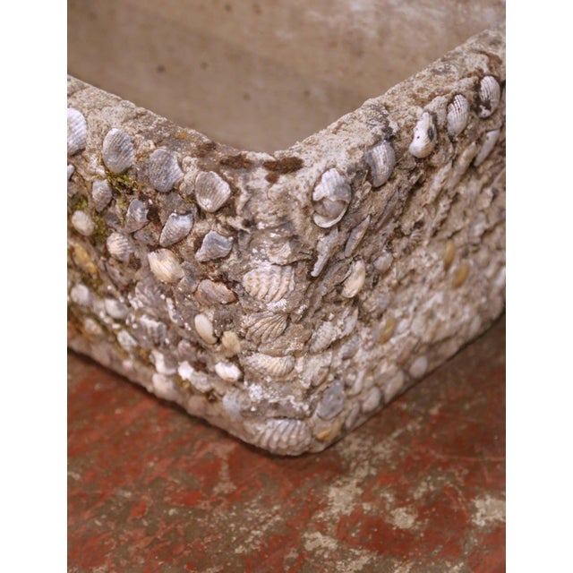Sculpture Materials Early 20th Century French Cast Stone Shell-Encrusted Planter For Sale - Image 7 of 9