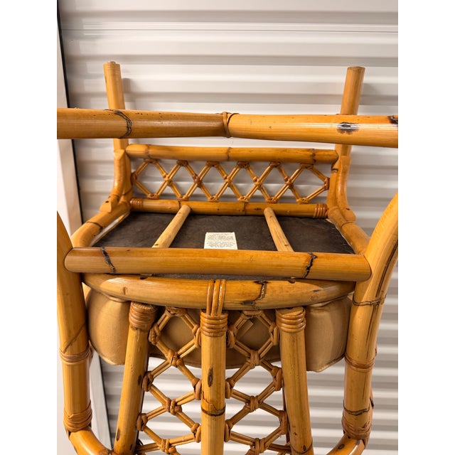1970s Monumental Pair of Balloon Back Bamboo & Rattan Lounge Chairs For Sale - Image 12 of 12