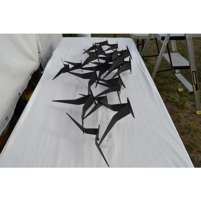 Extra large Curtis Jere Birds in Flight wall sculpture. Made from iron, I believe. This item is wired and ready to be...