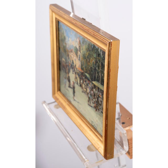 Valter, Impressionist Market Scene Before a Church, Oil on Panel For Sale - Image 12 of 15