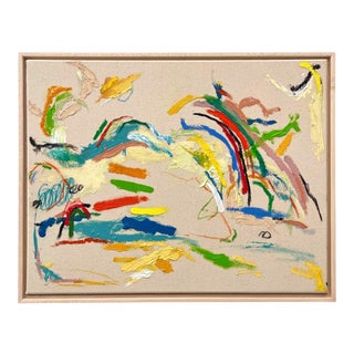 "So We Don’t Forget" Contemporary Abstract Expressionist Mixed-Media Painting by Huê Thi Hoffmaster, Framed For Sale