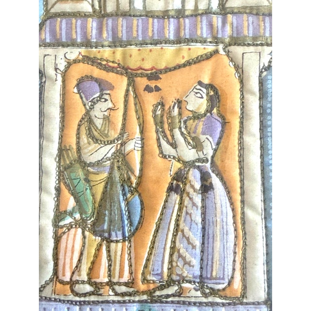 Blue Framed Pair Persian Mughal Quilted Textiles For Sale - Image 8 of 12