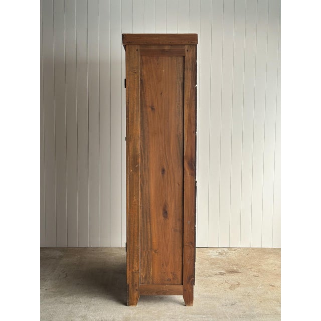 Antique Pine Cupboard Cabinet With Carved Crest For Sale - Image 17 of 18