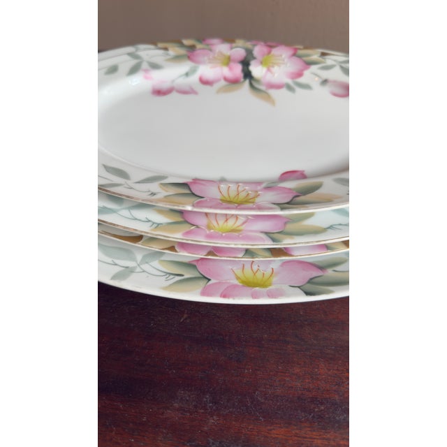 Ceramic Antique, Early 20th Century Noritake Azalea Porcelain Oval Serving Plate, 4 For Sale - Image 7 of 14