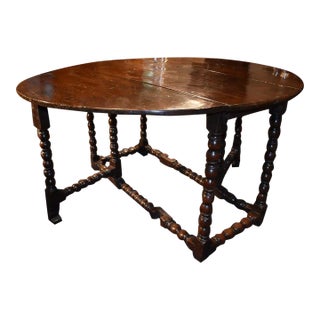 Charles II English Oak Dining Table For Sale