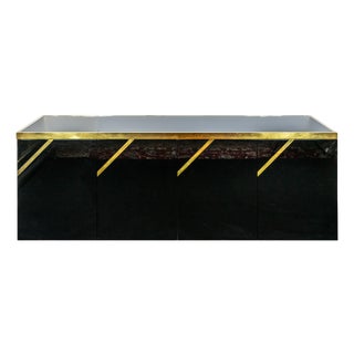 Mid-Century Modern Italian Black Glossy Sideboard, 1970s For Sale