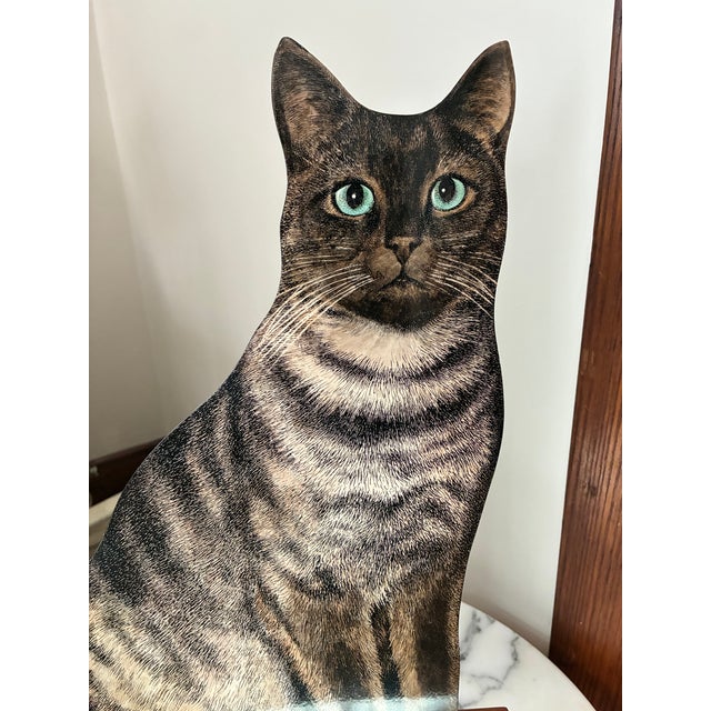 Piero Fornasetti Mid Century Modern Exquisite and Rare Piero Fornasetti Siamese Painted Metal Cat Sculpture For Sale - Image 4 of 12