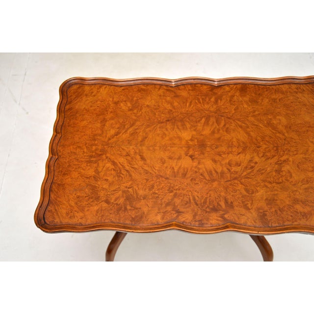 1930s Burr Walnut Pie Crust Coffee or Side Table, 1930s For Sale - Image 5 of 9