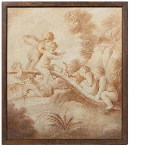Four Seasons, 19th Century, Paintings on Panels, Set of 4 For Sale - Image 5 of 6