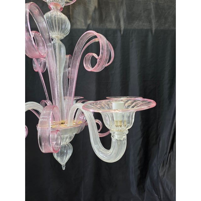 Glass Murano Glass Chandelier, 1980s For Sale - Image 7 of 10