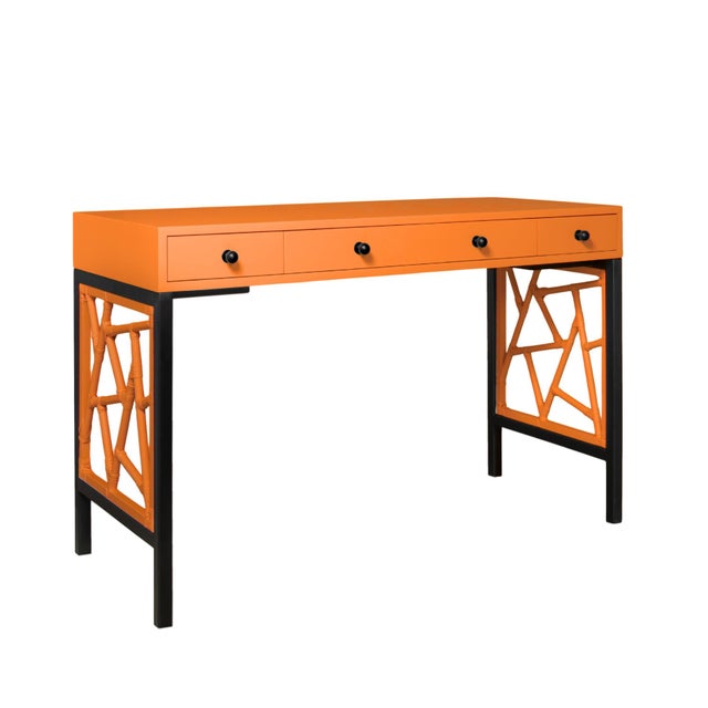Tiffany Writing Desk - Orange For Sale - Image 9 of 9