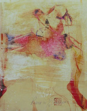 Rodin # 31 One of a Kind Framed Mixed Media on Canvas