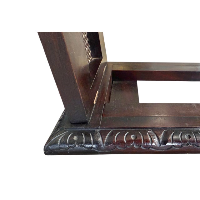 Early 20th Century Jacobean Revival Book Slide in Mahogany With Cane Panels For Sale In Atlanta - Image 6 of 7