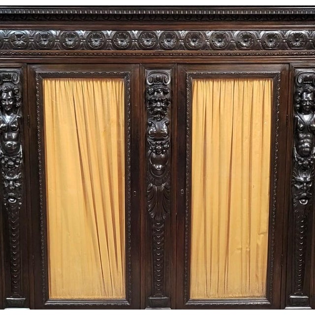 Renaissance Style Carved Wooden Library, 1800s For Sale - Image 5 of 10