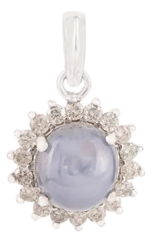 Late 20th Century 6.32 Ct Cabochon Star Sapphire Vintage Pendant in 14k Gold