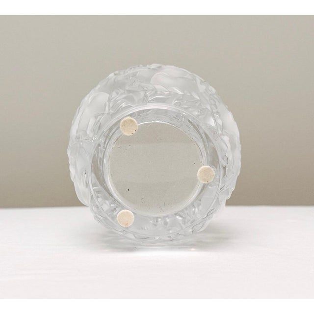 Glass Lalique "Bagatelle" Frosted Crystal Vase With Birds & Foliage For Sale - Image 7 of 8