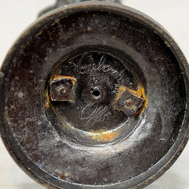 Victorian Cast Iron Candlestick with Bears For Sale - Image 6 of 7