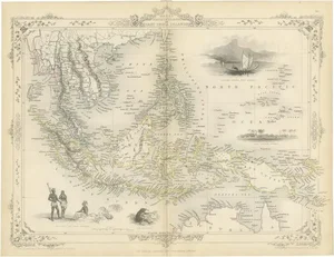 Antique Map of the Malay Archipelago, 1851