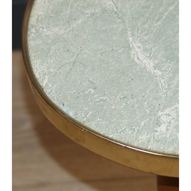 1950s Kidney-Shaped Side Table in Pastel Green, 1950s For Sale - Image 5 of 10
