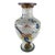 Vintage Brass Enamel Chinese Cloisonné Vase Floral Blue Flowers Scroll Design For Sale