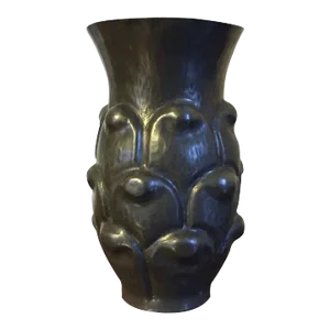French Aesthetic Movement Pewter Vase Alice & Eugene Chanal Art Deco France 1920