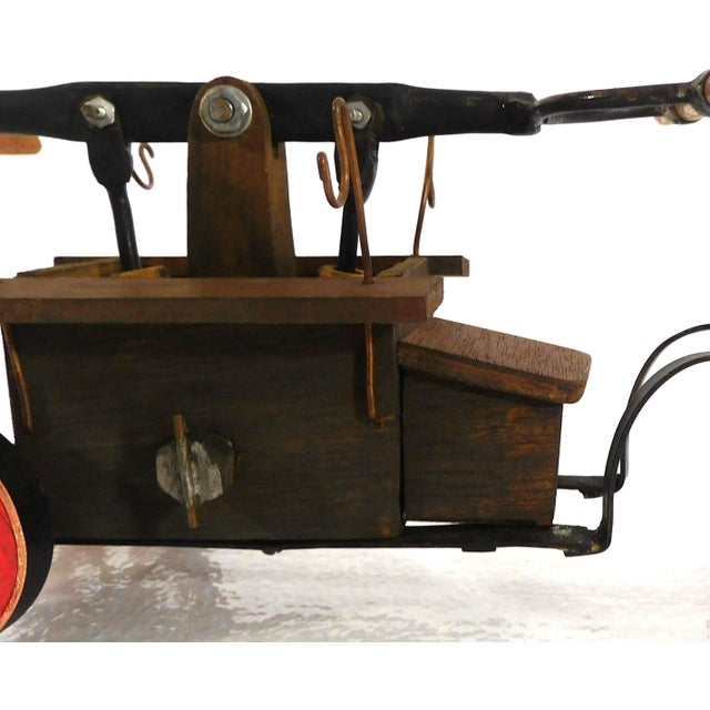 1960s 1960s Vintage Handmade Wooden Pump Trolley/Handcar Shot Glass Holder - Set of 5 For Sale - Image 5 of 18