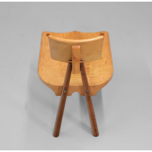 Postmodern Walnut & Maple Desk Chair, 1980s For Sale - Image 6 of 15