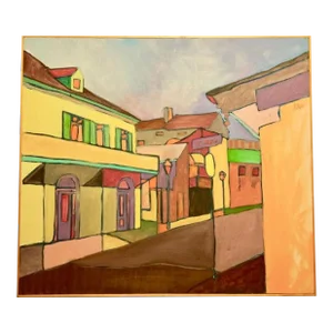 Original Abstract Painting of New Orleans Bourbon Street by Craig C Reheis