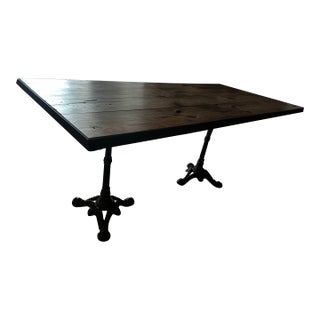 Vintage Salvaged Wood and Cast Iron Table Attributed to Ralph Lauren For Sale