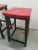 Two Vintage English Wooden Stools With Red Tops For Sale - Image 10 of 13