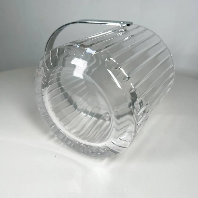 Baccarat Style Ice Bucket, Clear Lead Crystal, Ribbed Design, 1960s For Sale - Image 11 of 15