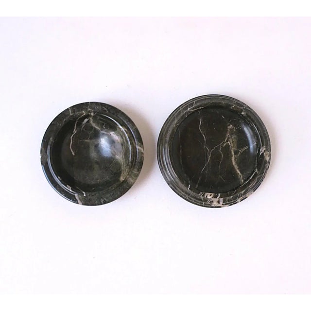 Postmodern Marble Jewlery or Desk Box Dark Green For Sale - Image 3 of 14