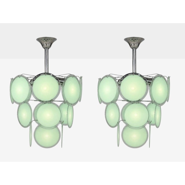 Modern Mid-Century Modern, Mint Green Murano Glass, Pendant Light, 1960s For Sale - Image 3 of 8