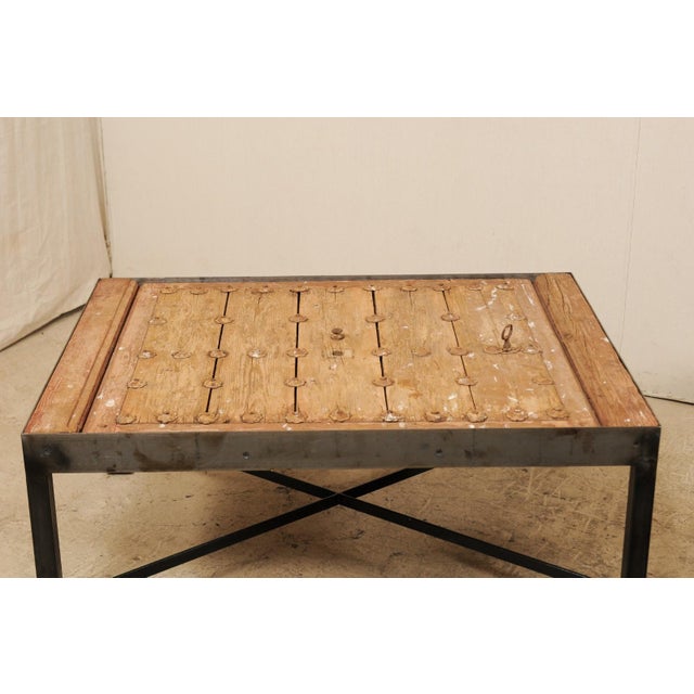 A Coffee Table W/18th C. Spanish Wood Top For Sale - Image 4 of 10