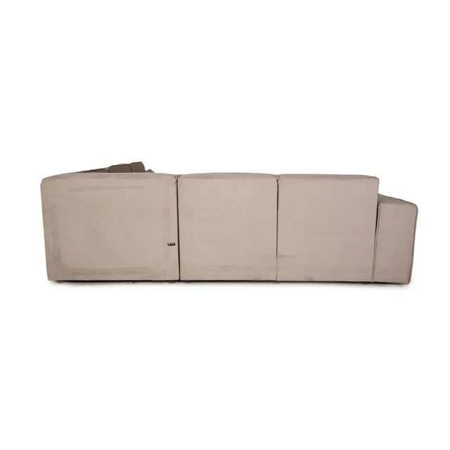 Velvet Fabric Corner Sofa in Cream from Studios Beluga For Sale - Image 9 of 11