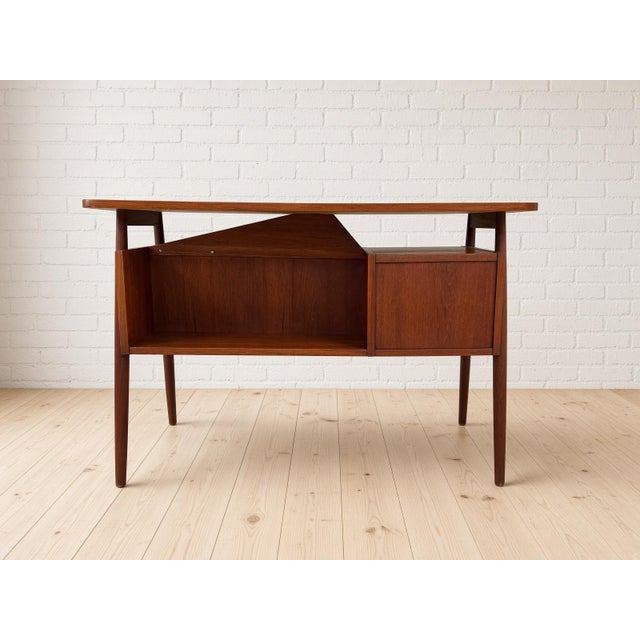 Danish Petite Teak Desk by Gunnar Nielsen for Tibergaard, 1960s For Sale - Image 11 of 13