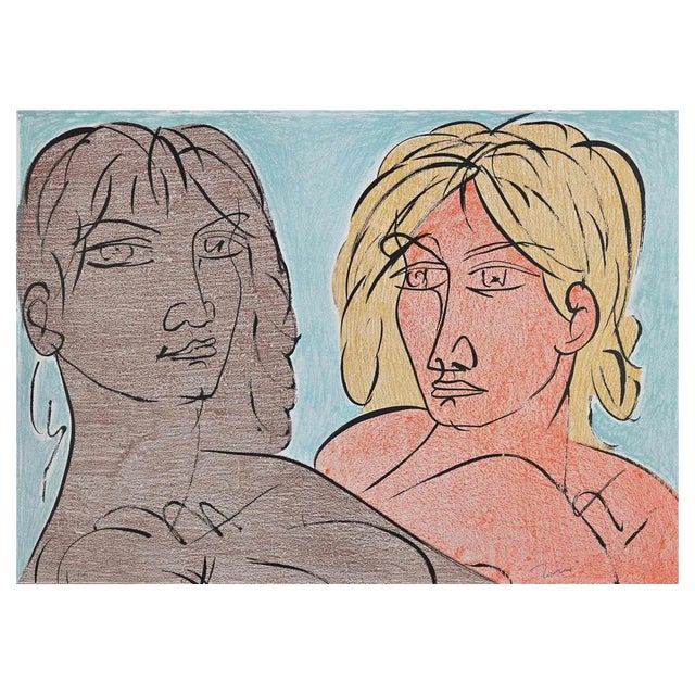 Tono Zancanaro, Paolo e Francesca, Original Lithograph, 1981 For Sale