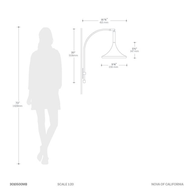 Lodi Wall Sconce - Matte Black & Walnut, Plug-In For Sale - Image 10 of 11